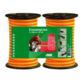 Economy Line szalag, sárga/narancs, 2 x 200 m 10 mm